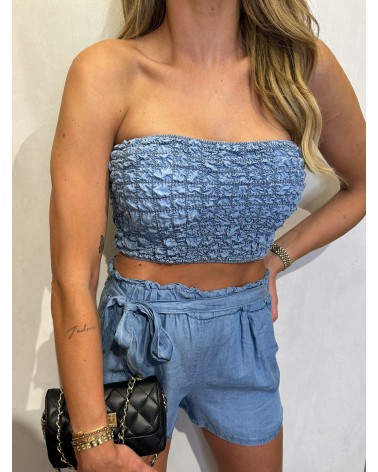 Top Emilia Denim Bandeau