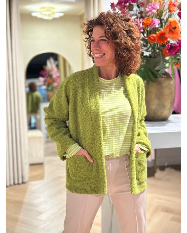 Top Stripe Groen Creme