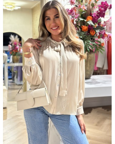 Blouse Bow Beige