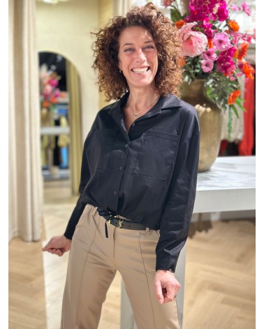 Cropped Blouse Zwart