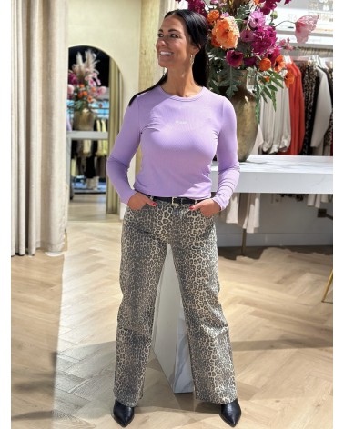 Broek Leopard Print Wide Leg