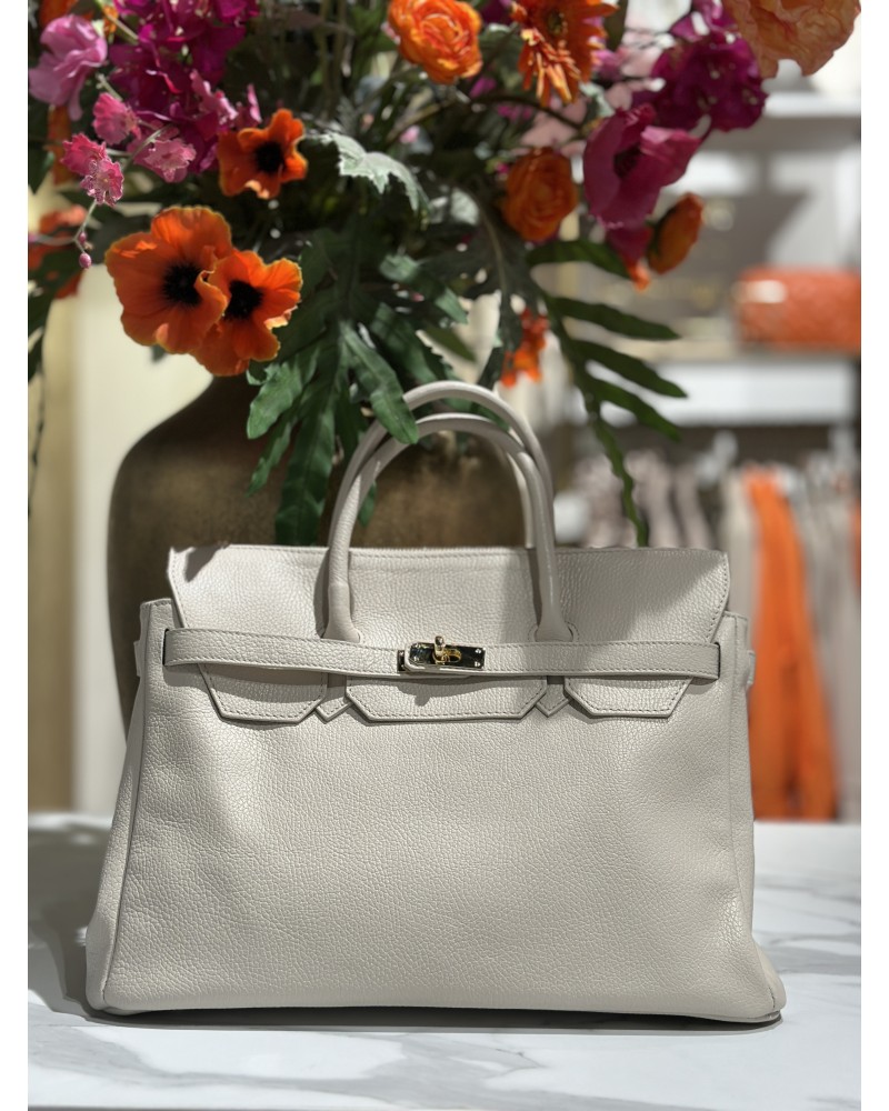 Tas Leather echtleer Goude details