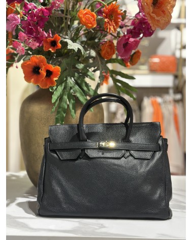 Tas Leather echtleer Goude details
