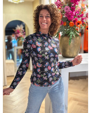 Top Magdalen Bloem Roze Blauw