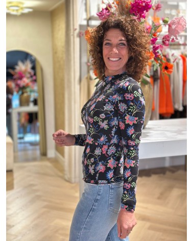 Top Magdalen Bloem Roze Blauw