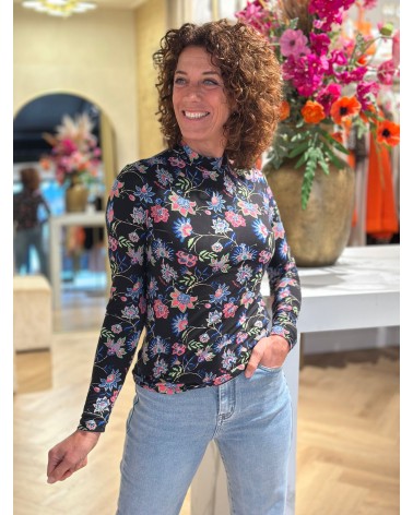 Top Magdalen Bloem Roze Blauw