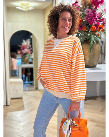 Sweat shirt oversized bedrukking kleur