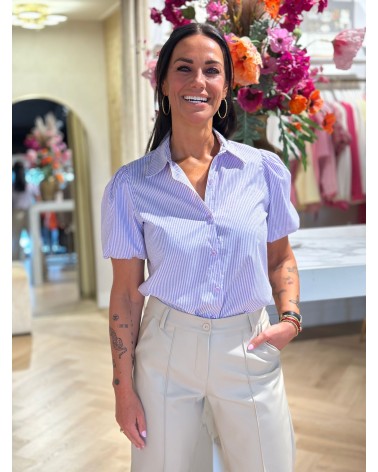 Ambika Blouse Strepen Strass steentjes powmouwen