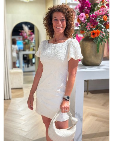 Jurk Casual Bloemenprint Creme kleurig