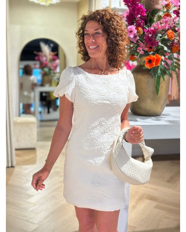 Jurk Casual Bloemenprint Creme kleurig
