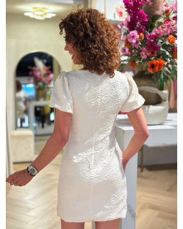 Jurk Casual Bloemenprint Creme kleurig