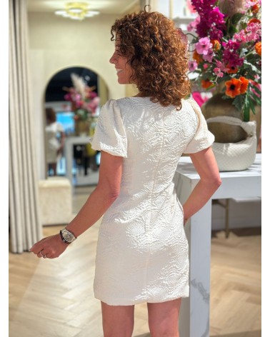 Jurk Casual Bloemenprint Creme kleurig