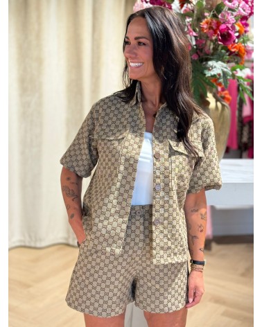Blouse Didi Korte Mouw Bruin