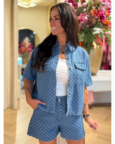 Blouse Didi Korte Mouw Blauw