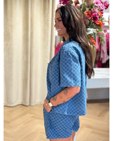 Blouse Didi Korte Mouw Blauw