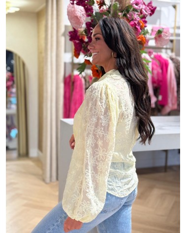 Blouse Bloem Geel zomerblouse