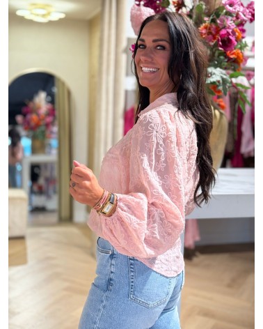 Blouse Bloem Roze zomerblouse