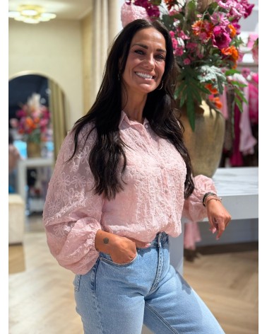 Blouse Bloem Roze zomerblouse