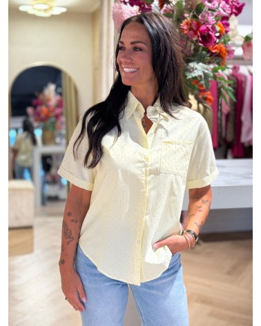 Blouse Zomer Geel Strass