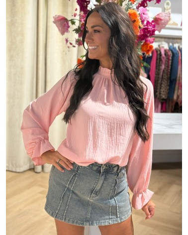 basic blouse tredy peachkleur damesmode