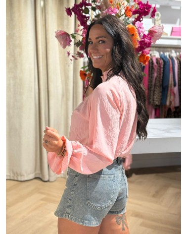 basic blouse tredy peachkleur damesmode