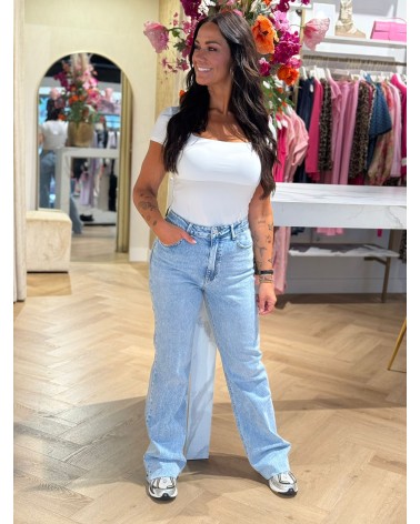 QH Jeans straight les gerafelde onderkant
