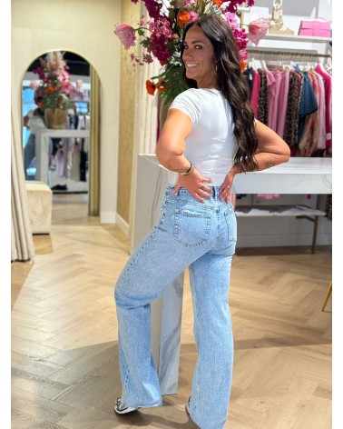 QH Jeans straight les gerafelde onderkant