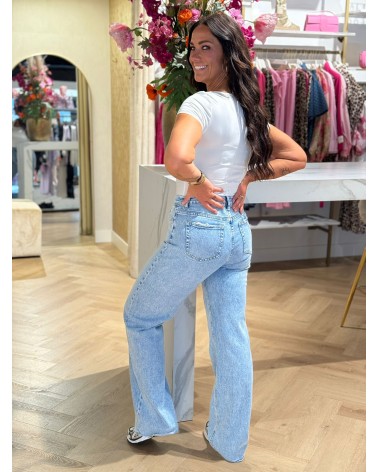 QH Jeans straight les gerafelde onderkant