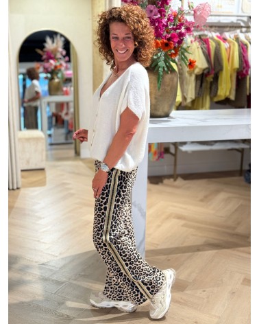 Broek Jill Travelstof Leopard