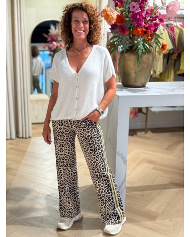 Broek Jill Travelstof Leopard