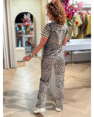 Broek Jill Travelstof Leopard