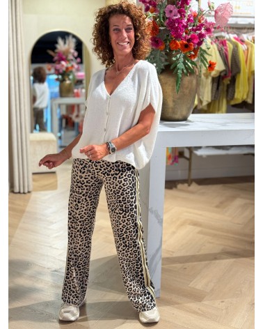 Broek Jill Travelstof Leopard
