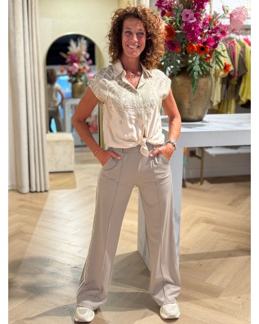 Broek Jill Travelstof Taupe