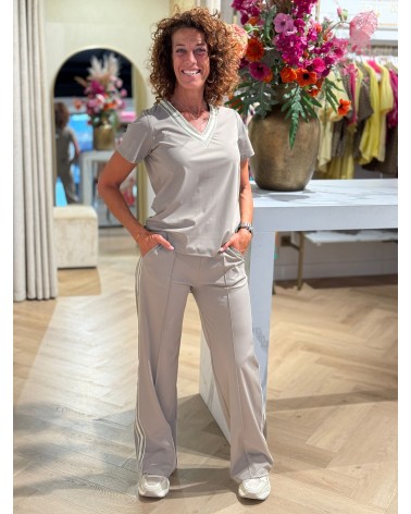 Broek Jill Travelstof Taupe
