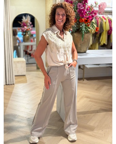 Broek Jill Travelstof Taupe