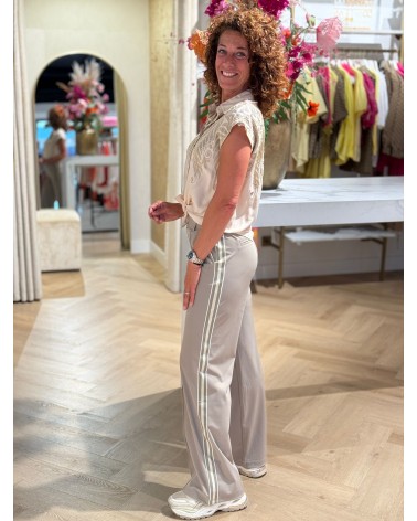 Broek Jill Travelstof Taupe
