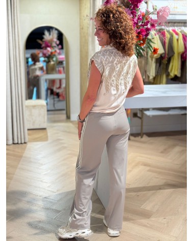 Broek Jill Travelstof Taupe