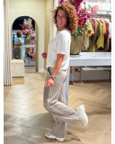 Broek Jill Travelstof Taupe