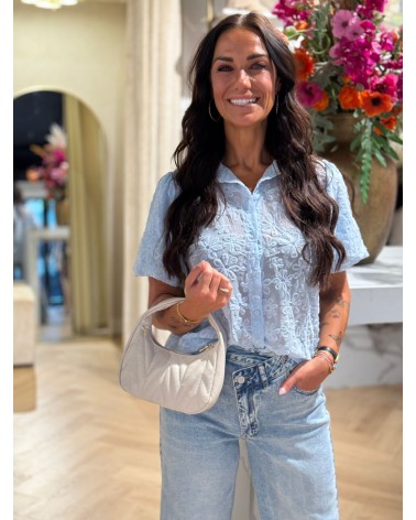 Blouse Bloom Korte Mouw Blauw
