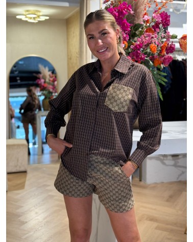Blouse Kendall Ruit Bruin