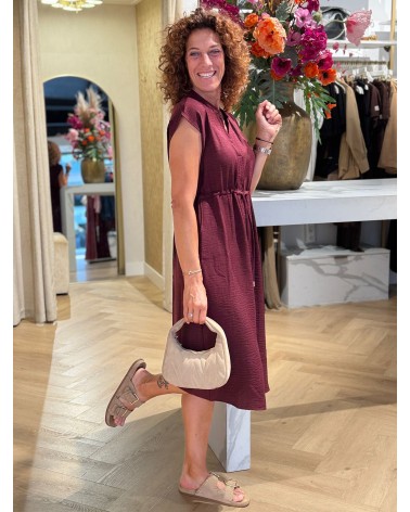 Jurk Floor Burgundy Rood.