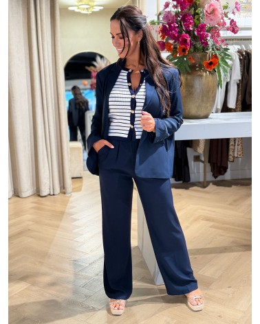 Damesbroek Donkerblauw Recht Model