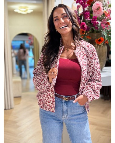 Bomber Leopard Bordeaux