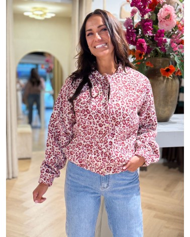 Bomber Leopard Bordeaux
