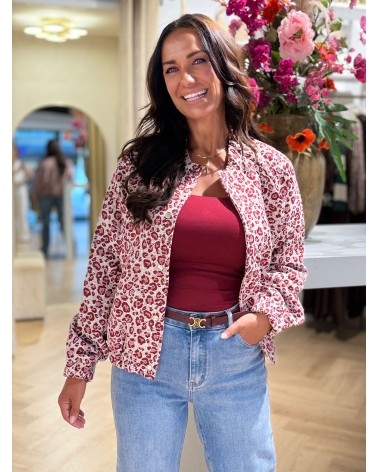 Bomber Leopard Bordeaux