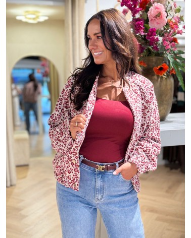 Bomber Leopard Bordeaux