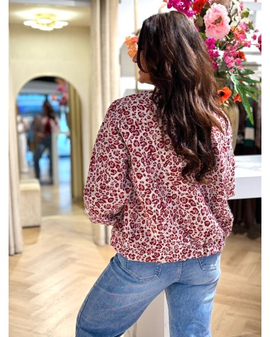 Bomber Leopard Bordeaux
