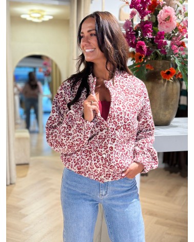 Bomber Leopard Bordeaux