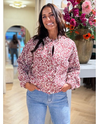 Bomber Leopard Bordeaux