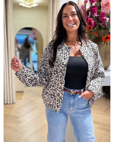 Bomber Leopard Zwart
